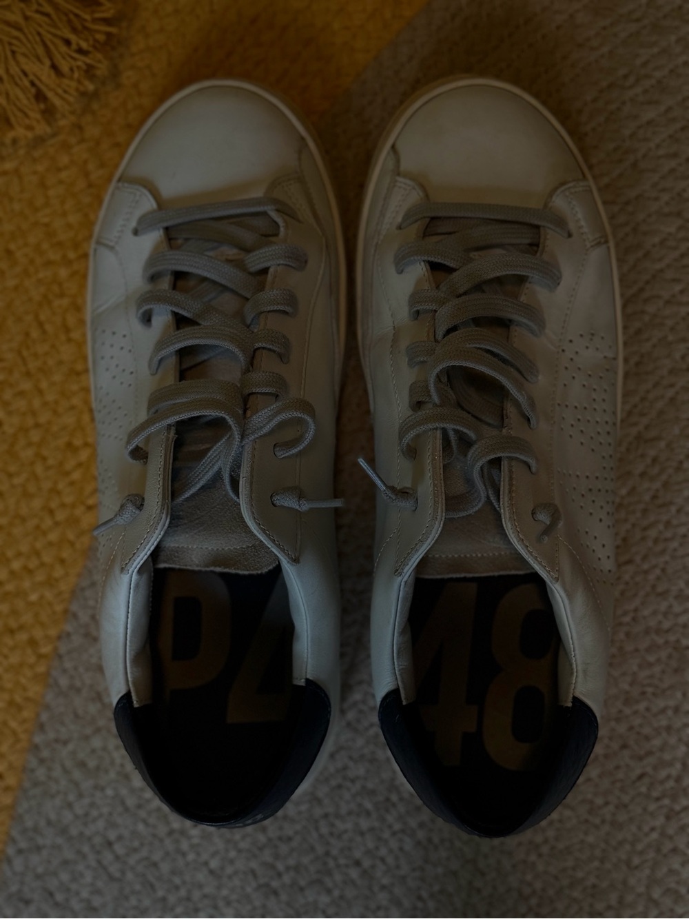 P448 John White Navy Leather Sneakers SIZE 43